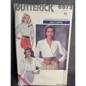 Butterick Misses Blouse Sewing Pattern sz 12 6973 - uncut